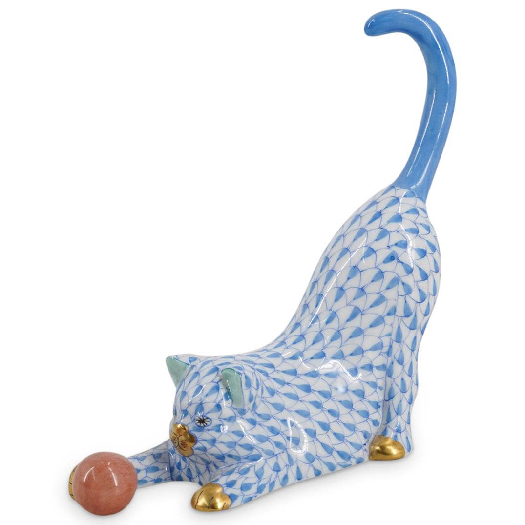 Herend Porcelain Fishnet "Cat With Ball" (1 of 6)