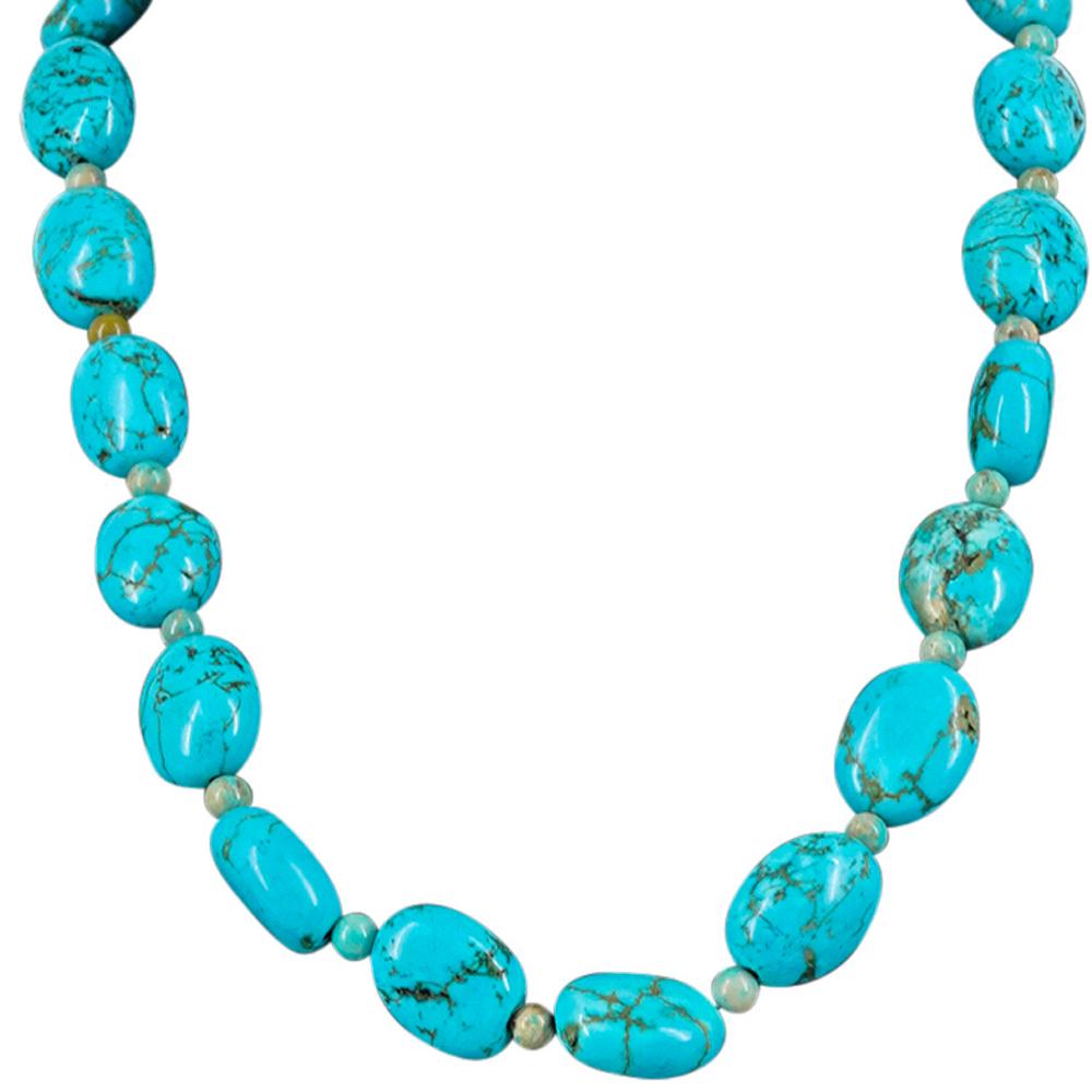 Turquoise & Sterling Silver Beaded Necklace (1 of 4)