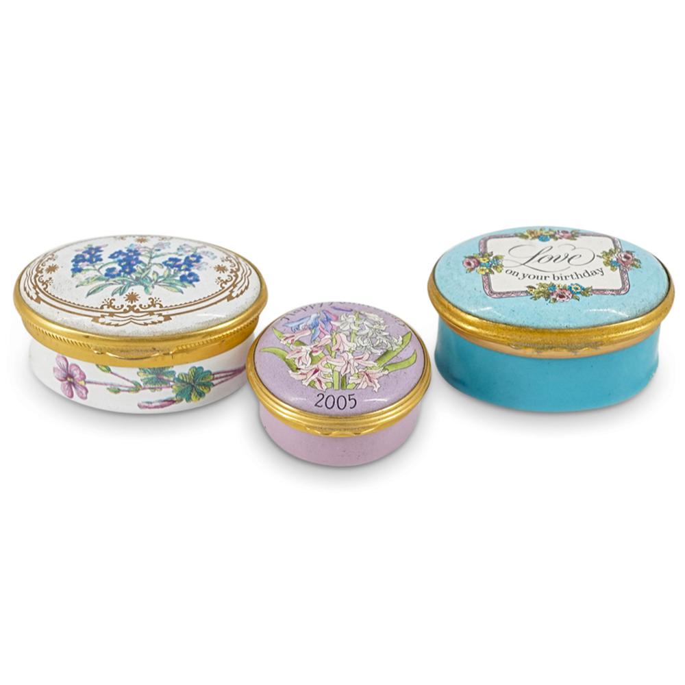 (3 Pc) Assorted Enamel Trinket Boxes Set (1 of 20)