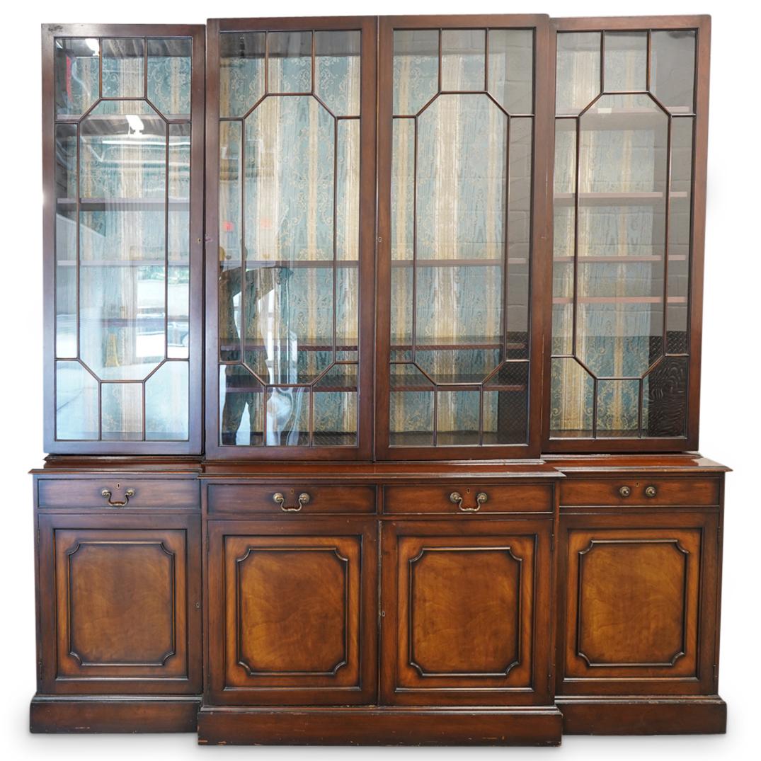 Antique Mahogany Chippendale Style Wooden Breakfront (1 of 14)