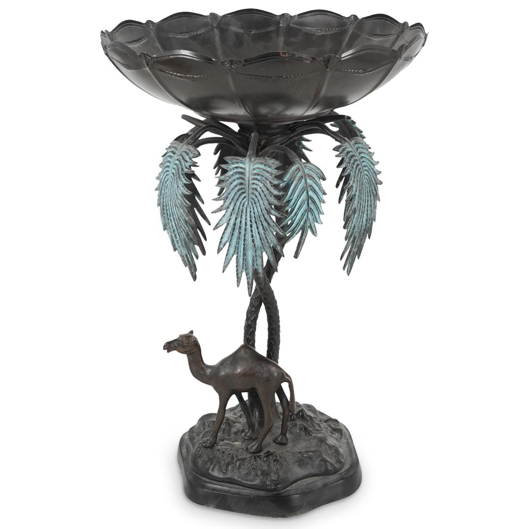 Maitland Smith Style Palm Tree And Camel Center Bowl (1 of 4)