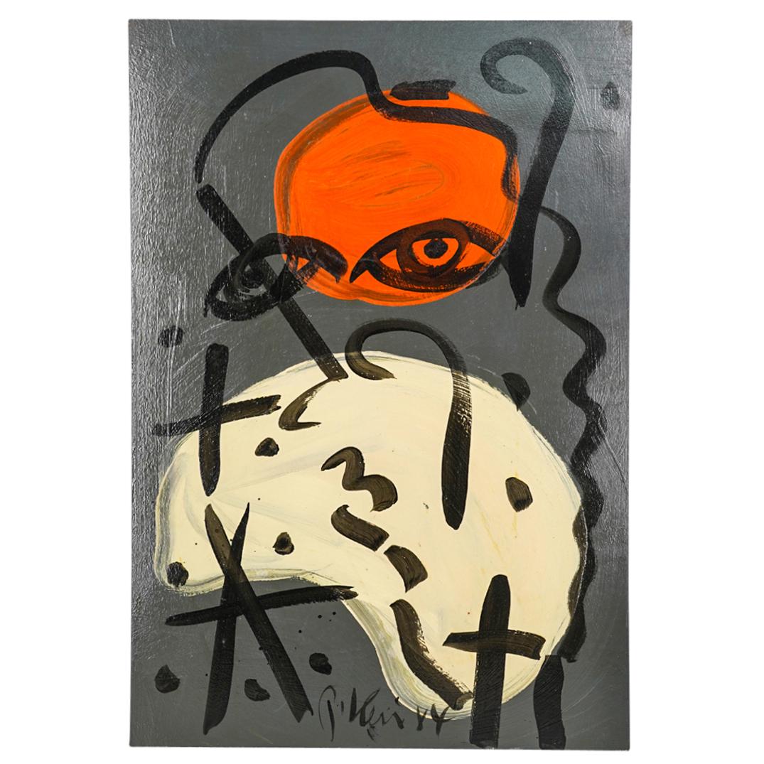 Peter Keil (B. 1942) Abstract Portrait Oil On Board (1 of 8)