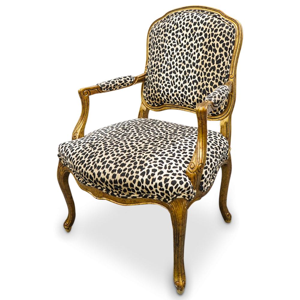 Vintage Carved Wood Leopard Pattern Chair (1 of 7)