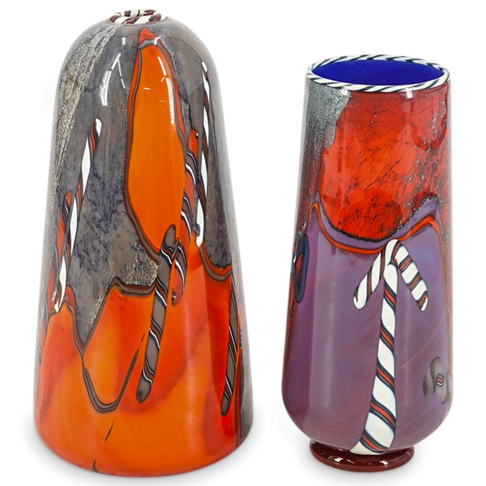 (2Pc) Chris Heilman Art Glass Vases (1 of 7)