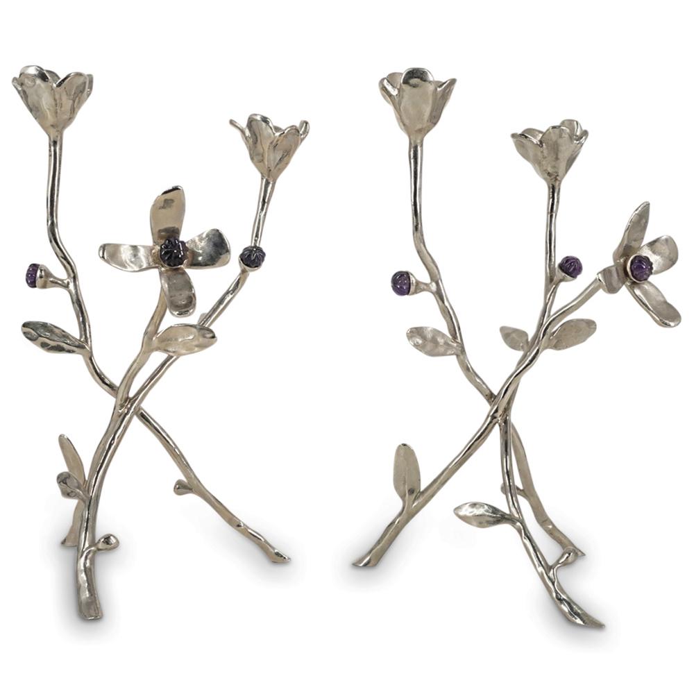 (2 Pc) Michael Aram Floral Botanical Candlesticks (1 of 5)