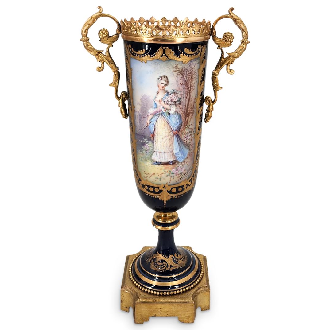 Late 19th Cent. French Sevres Porcelain & Gilt Bronze Vase (1 of 6)