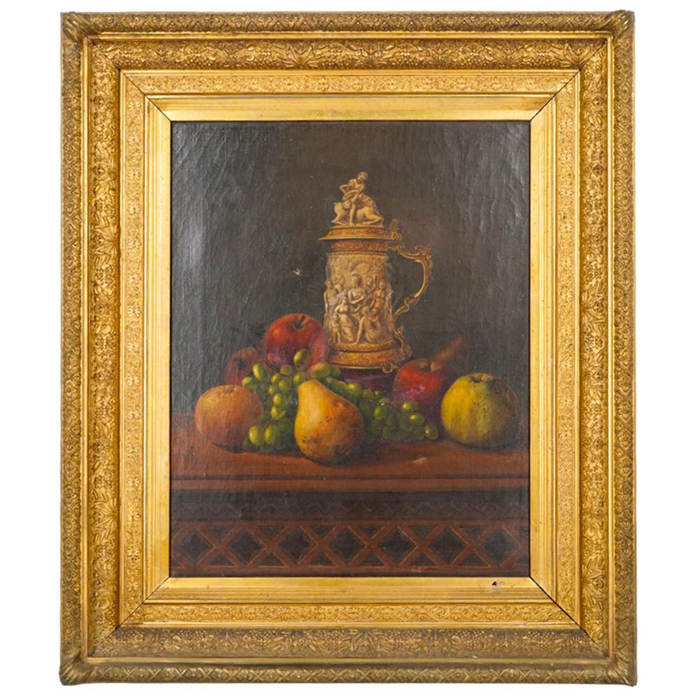 19th Cent. English Still Life Oil Painting On Canvas (1 of 5)