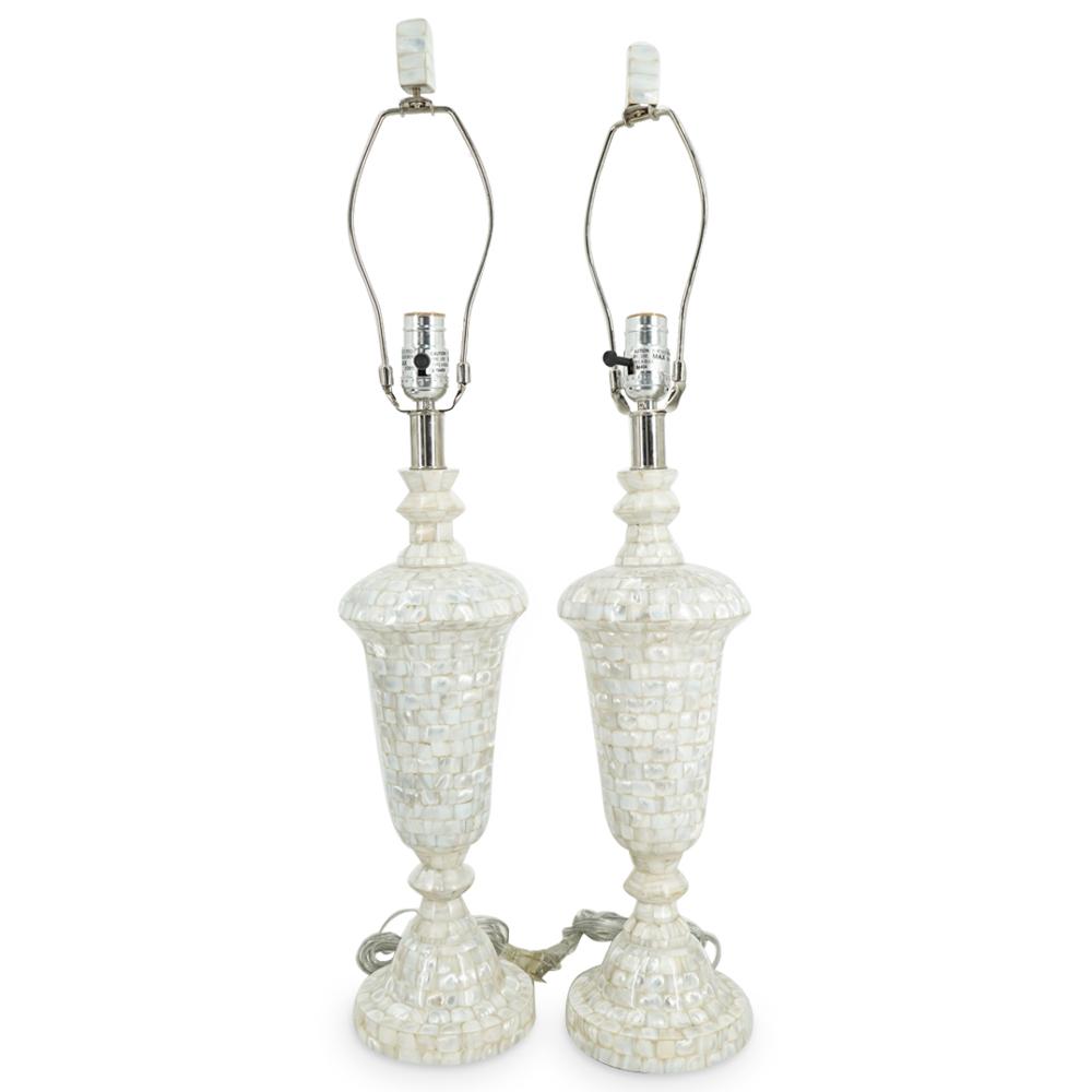Pair Of Decorative Tessellated Pottery Barn Table Lamps (1 of 6)