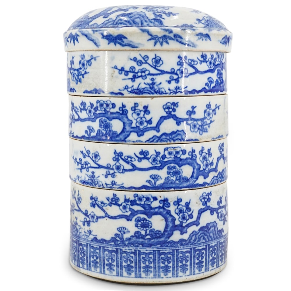 Antique Qing Blue And White Porcelain Lunchbox (1 of 4)