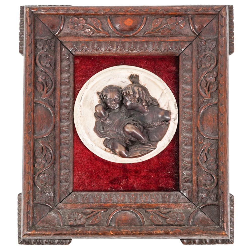 Signed V. Scott Children Grouping Bronze On Marble (1 of 3)