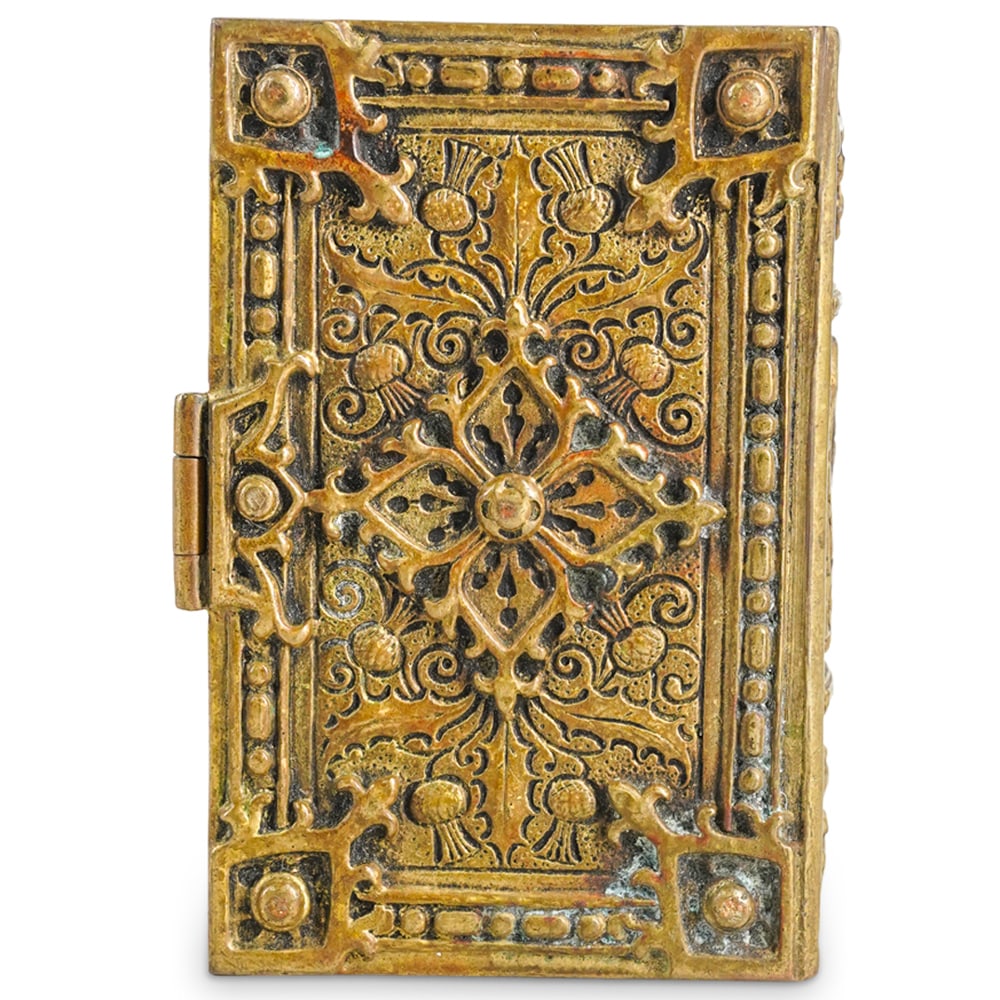 Antique Bronze Book-Formed Trinket Box (1 of 3)