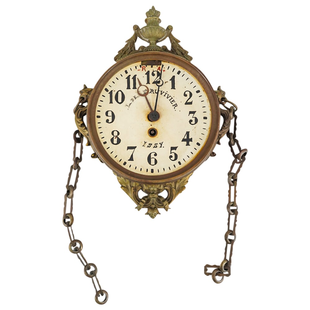 Antique French Hanging L. De Beauvivier Parisian Clock (1 of 5)