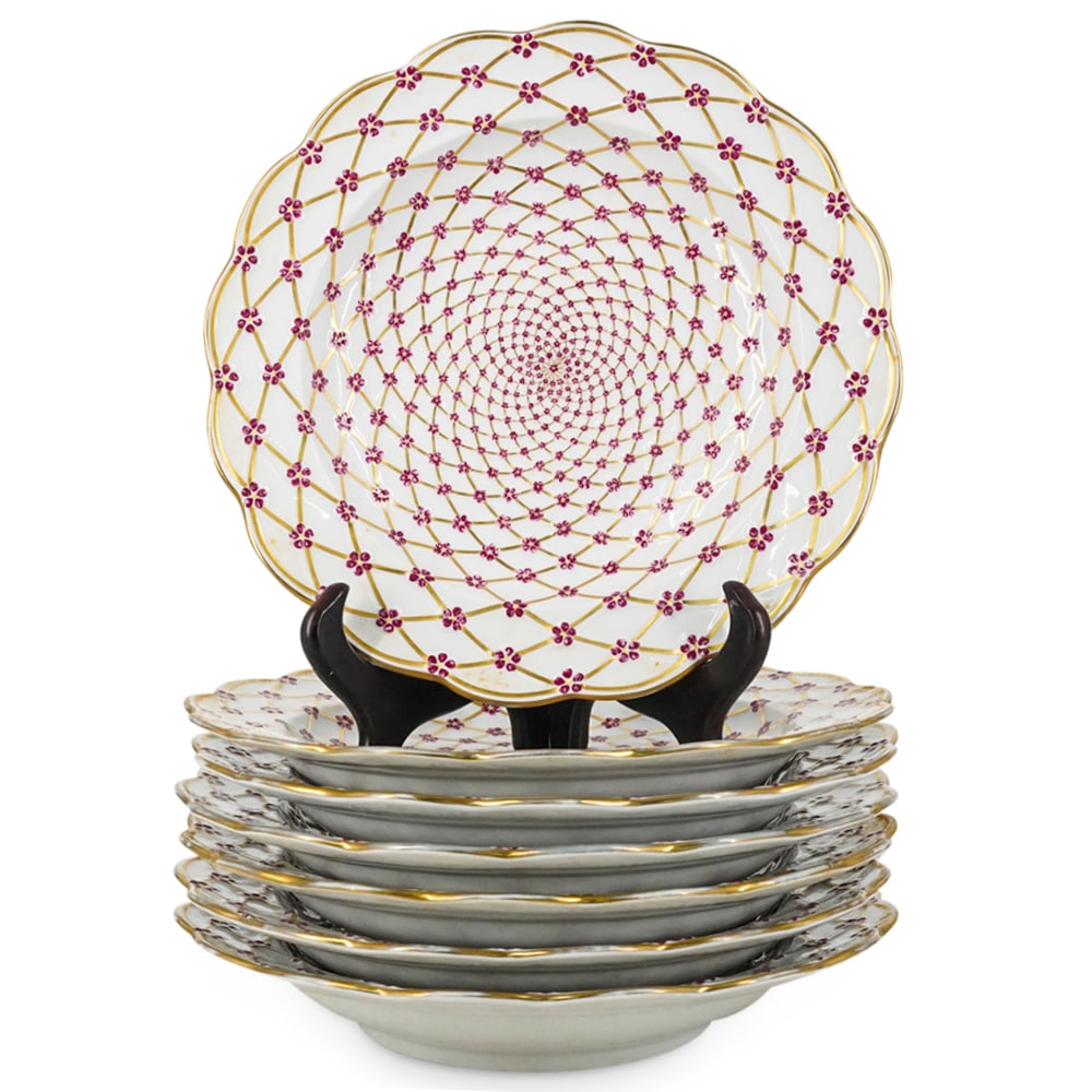 (7 Pc) Ch. Field Haviland Limoges Porcelain Soup Plates Set (1 of 4)