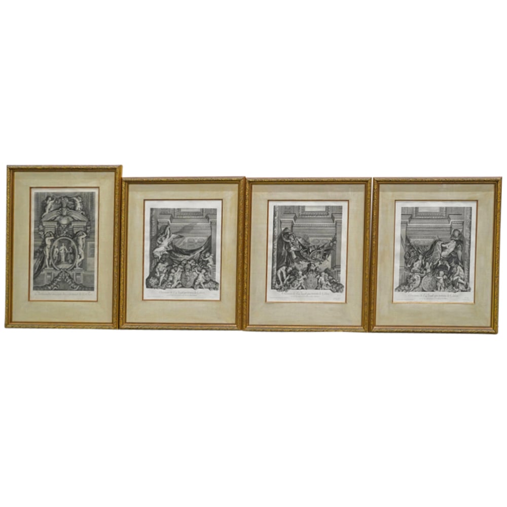 (4 pc) Antique Galerie Du Palais Royal Architecture Engravings (1 of 16)
