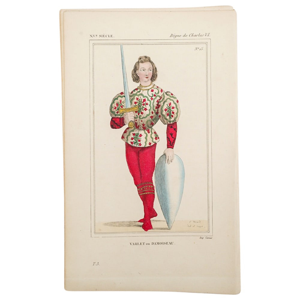 (20 Pc) 1865 Antique Costume Hand Coloured Lithographs (1 of 3)