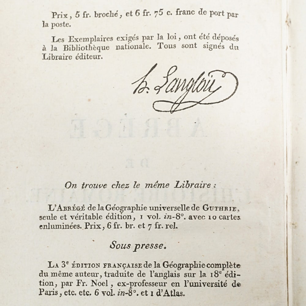 1801 French "Abrege de LHistoire Romaine" By Goldsmith Book (1 of 4)