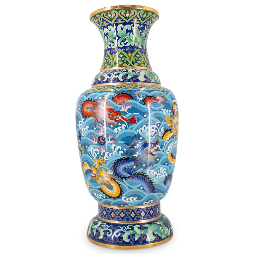 Large Chinese Enamel Cloisonne Dragon Vase (1 of 5)