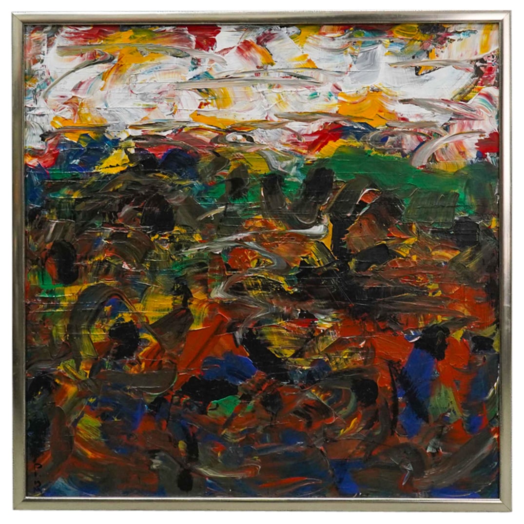 Andrew Plum "Untitled" Oil On Canvas Abstract Painting (1 of 7)
