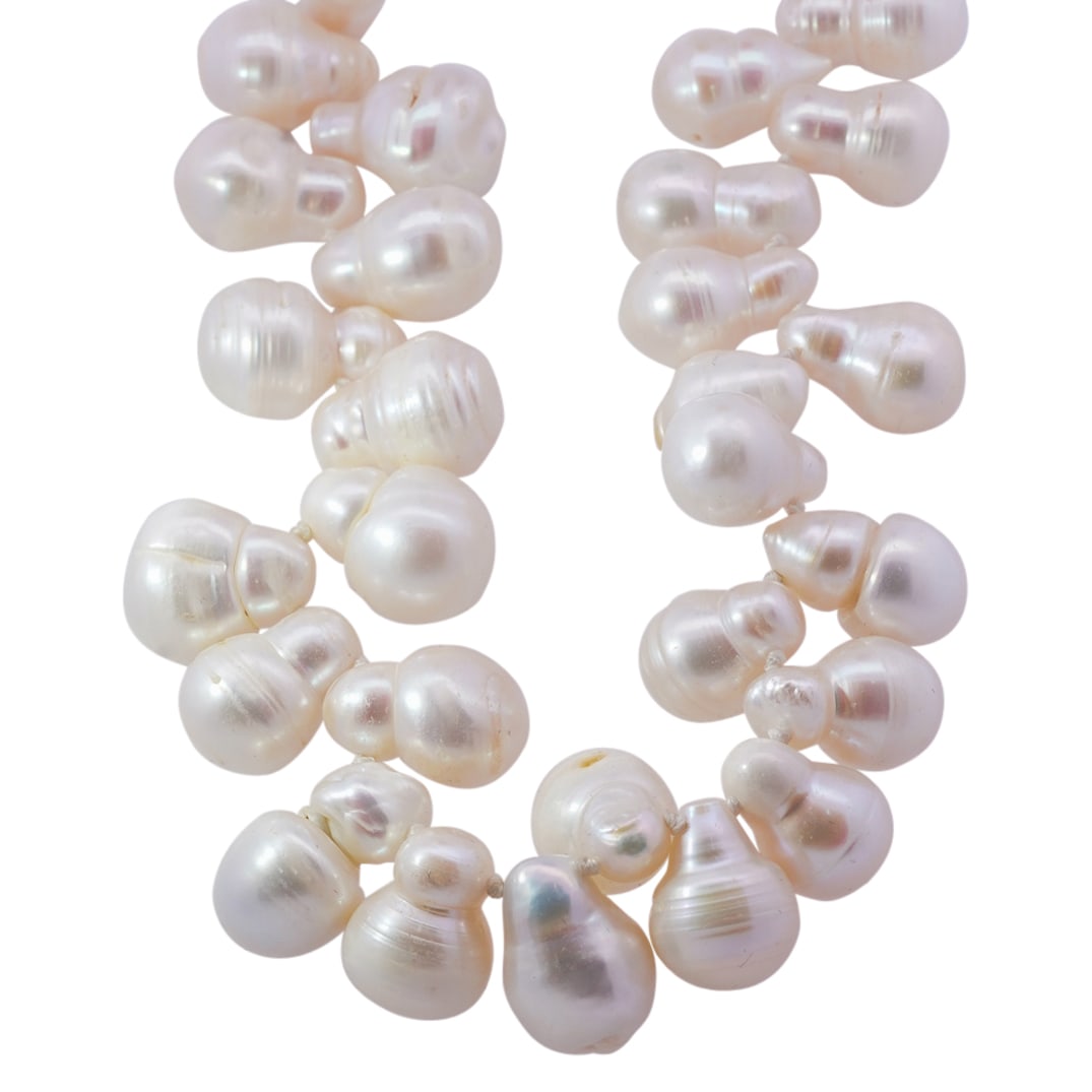 Vintage Beaded Pearl and Sterling Silver Necklace (1 of 3)