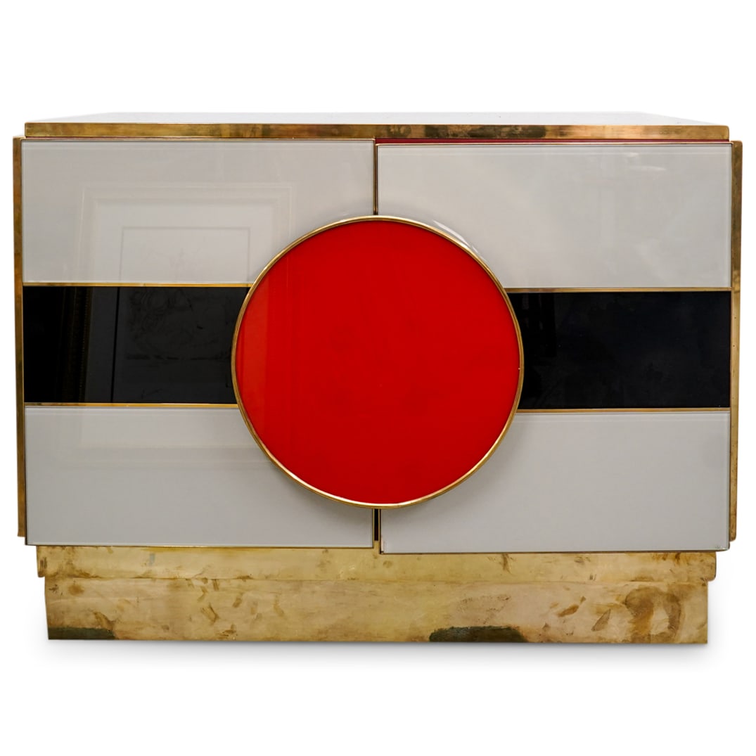 Pierre Cardin Style Monochrome Gilt Accented Cabinet (1 of 12)