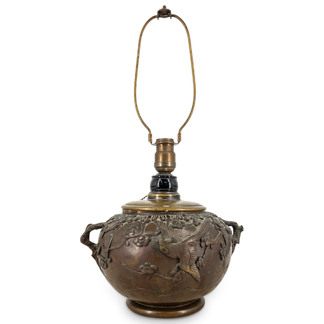 Antique Japanese Meiji Converted Censer Table Lamp (1 of 5)