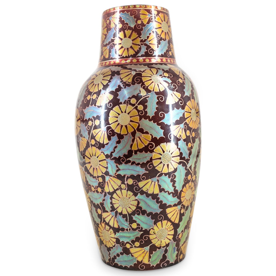 Rare Art Nouveau Hungarian Zsolnay Pecs Eosin Faience Vase (1 of 5)