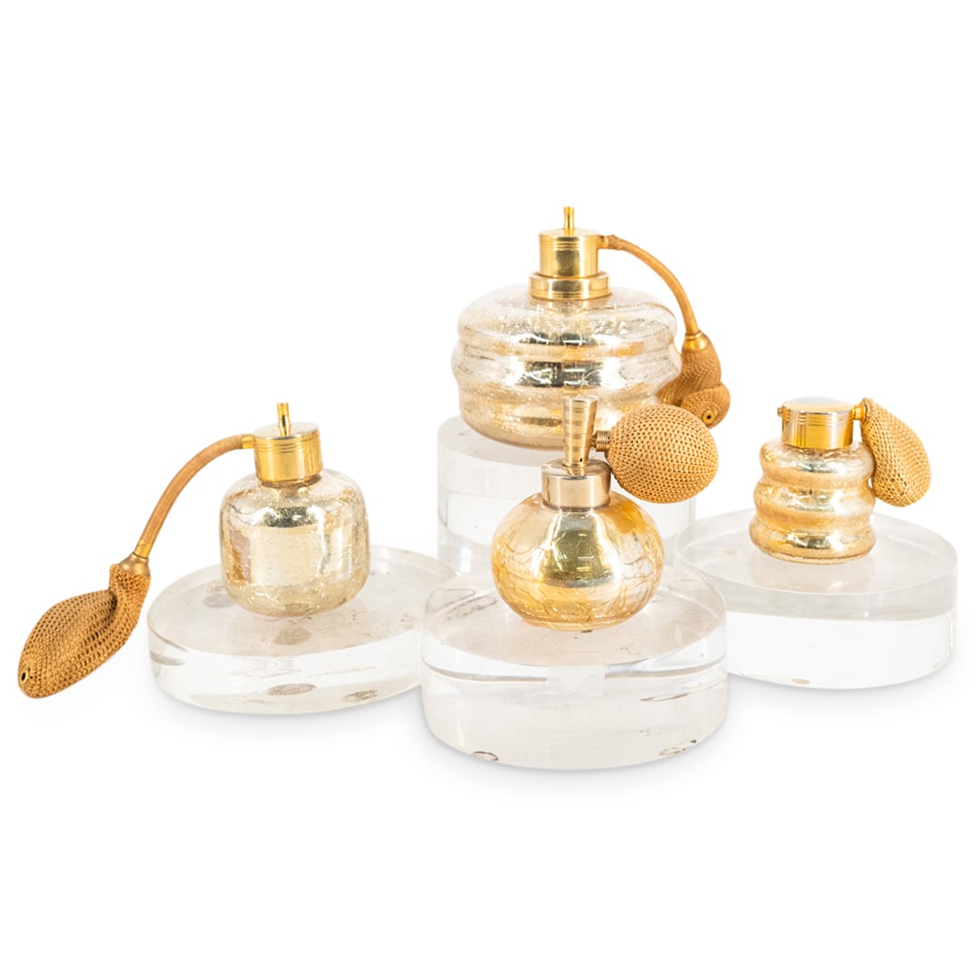 (4 Pc) Art Deco DeVilbiss Glass Perfume Spray Atomizers (1 of 14)