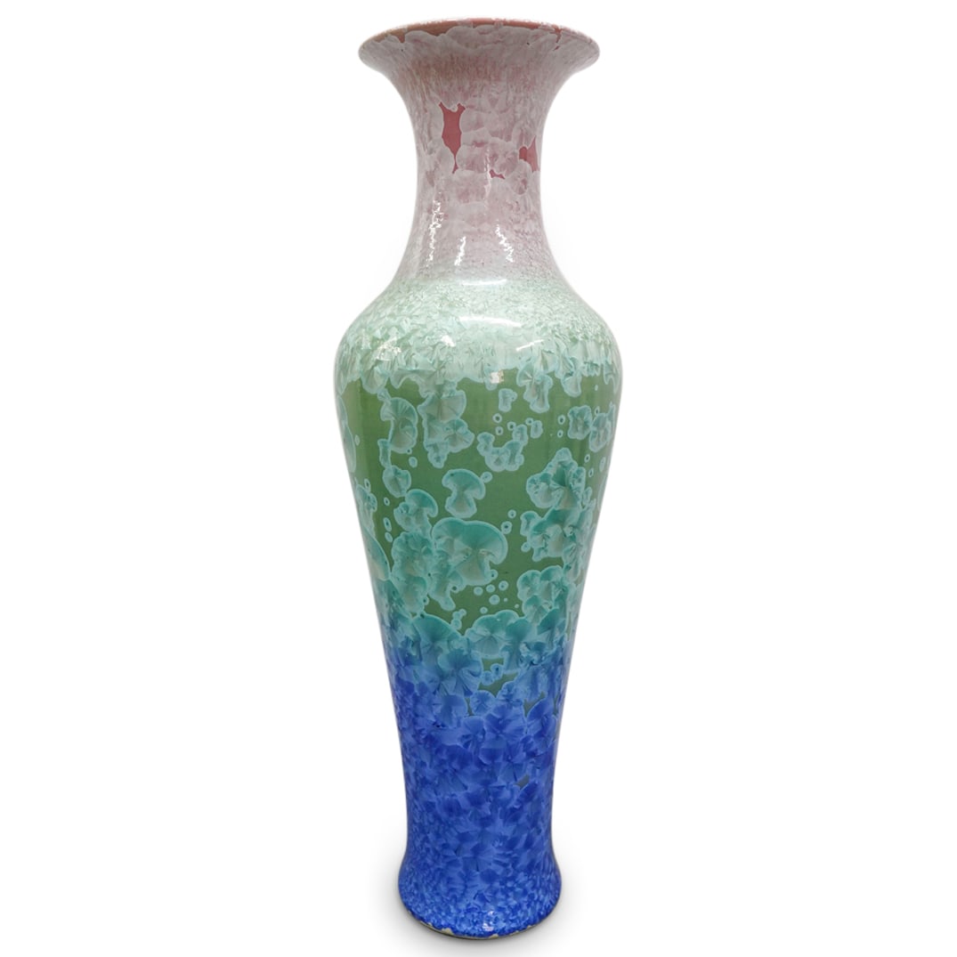 Large Vintage Crystalline Shouldered Floor Vase (1 of 7)