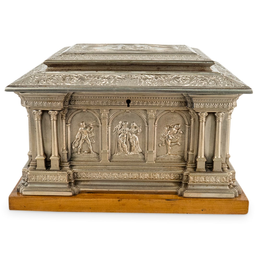 Antique Husterschutz Silver Plated Keepsake Casket (1 of 8)