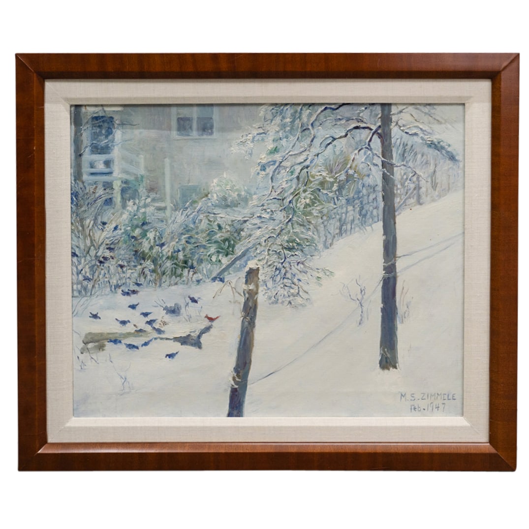 Margaret Scully Zimmele "The Feeding Station" Oil On Canvas (1 of 7)