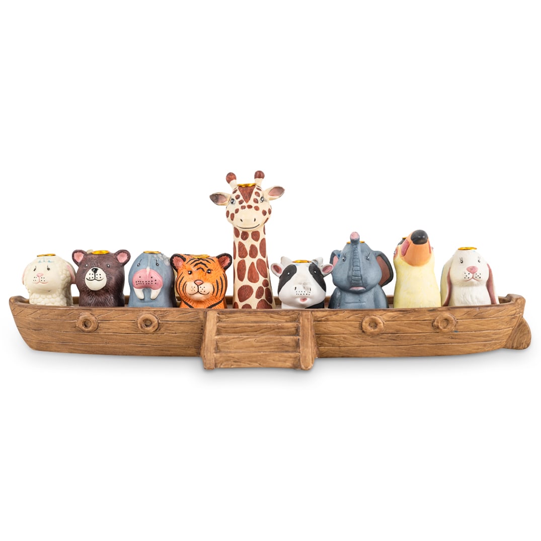 Vintage Ceramic Noah's Ark Menorah Candle Holder Auction