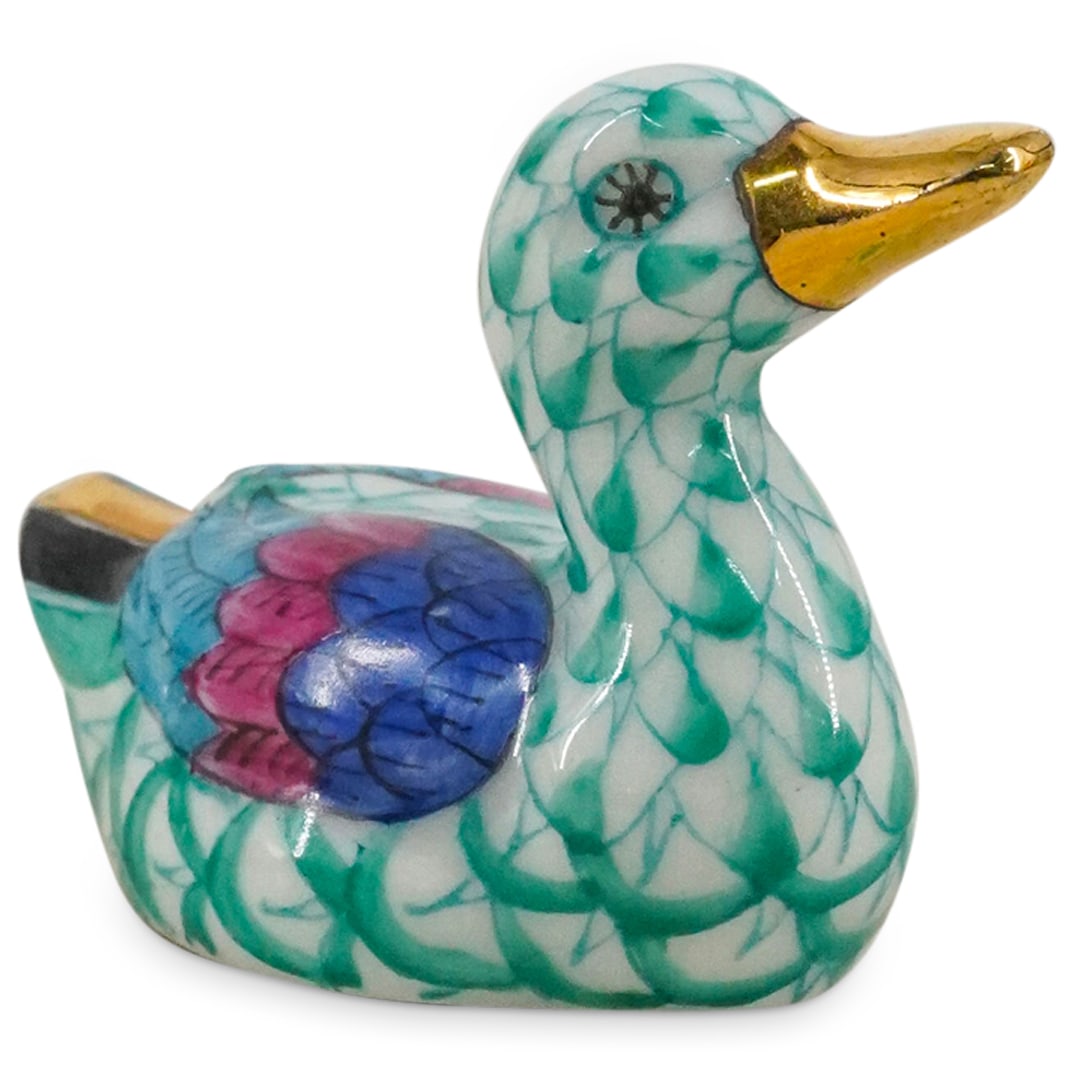 Herend Porcelain "Baby Duck" Fishnet Figurine (1 of 3)