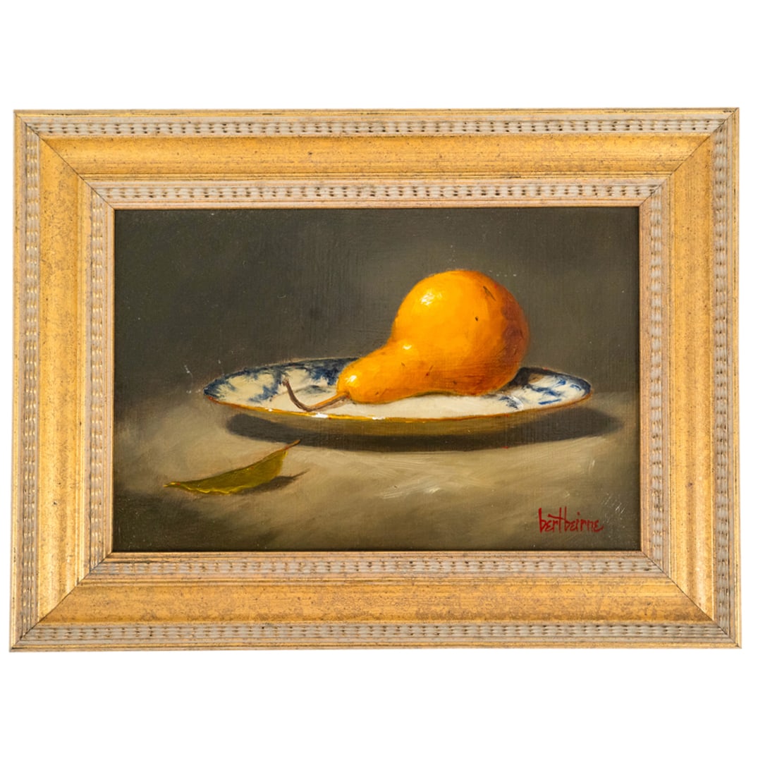 Bert Beirne (American, B. 1939) "Pear On Flow Blue" Still Life (1 of 4)