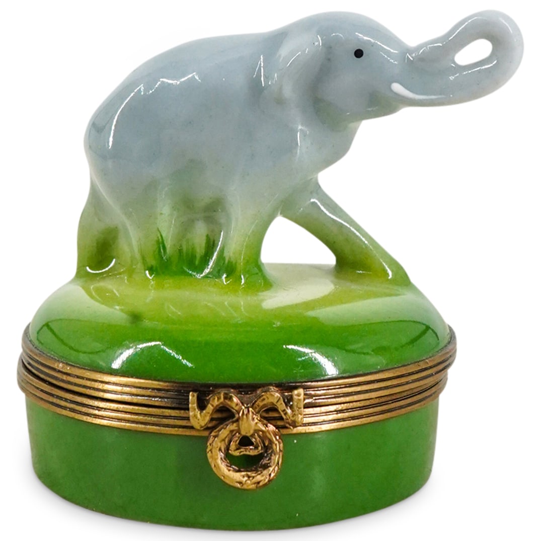 Limoges Castel Elephant Porcelain Trinket Box (1 of 4)