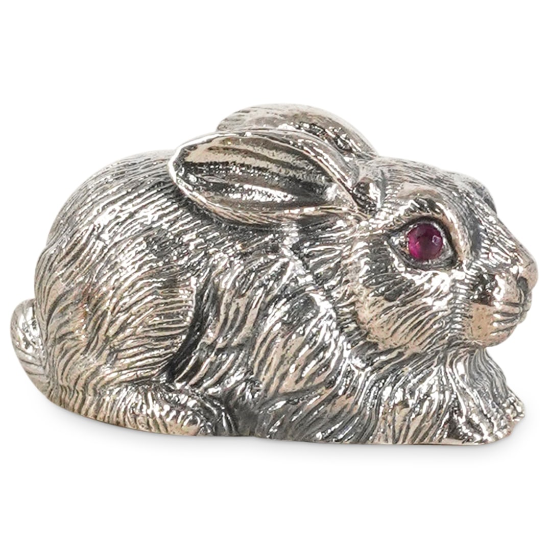 Sterling Silver Miniature Rabbit Figurine (1 of 3)