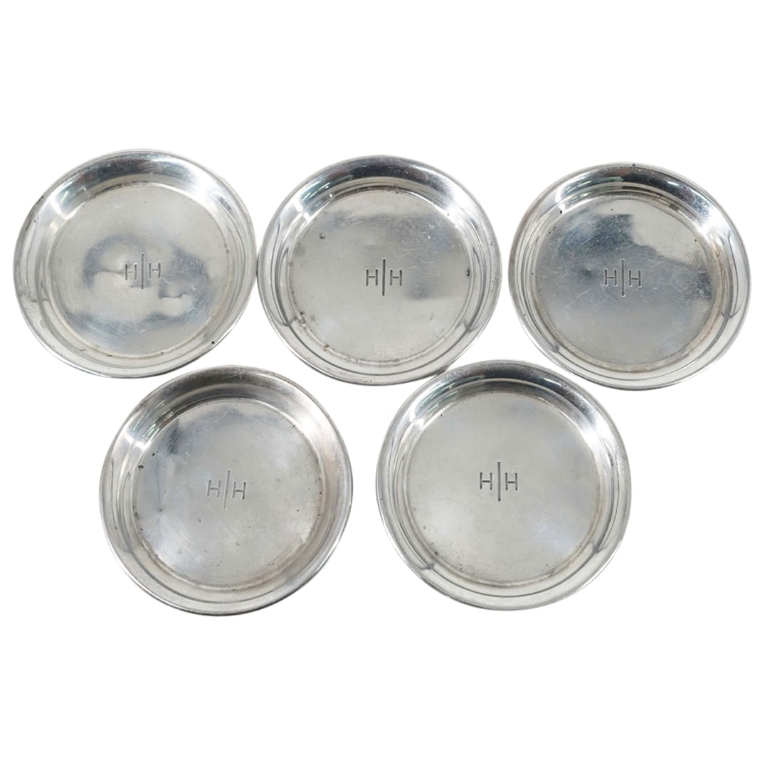 (5 Pc) Cartier Sterling Silver Small Dishes (1 of 4)