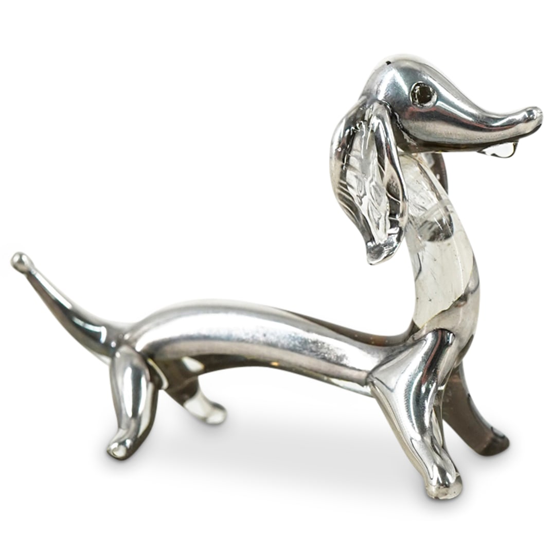 Silvered Crystal Dachshund Dog Figurine (1 of 3)