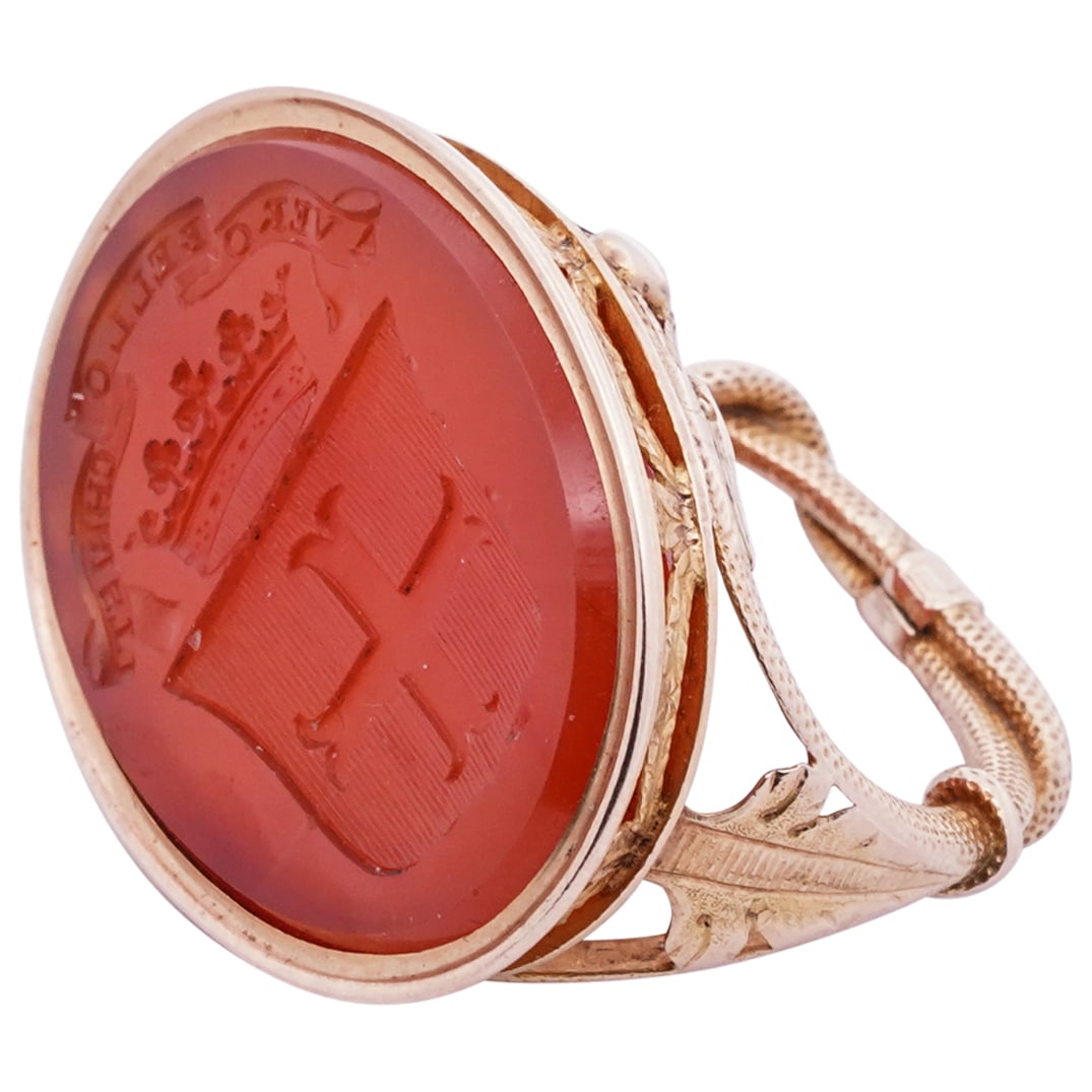 Antique 18k Gold and Carnelian Signet Ring (1 of 4)