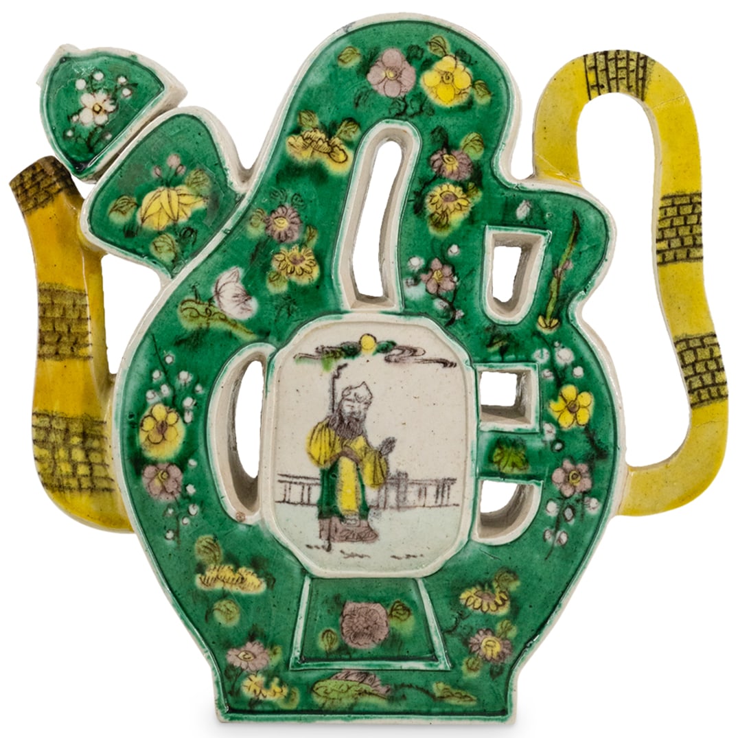 Chinese Famille Verte Puzzle Porcelain Teapot (1 of 5)