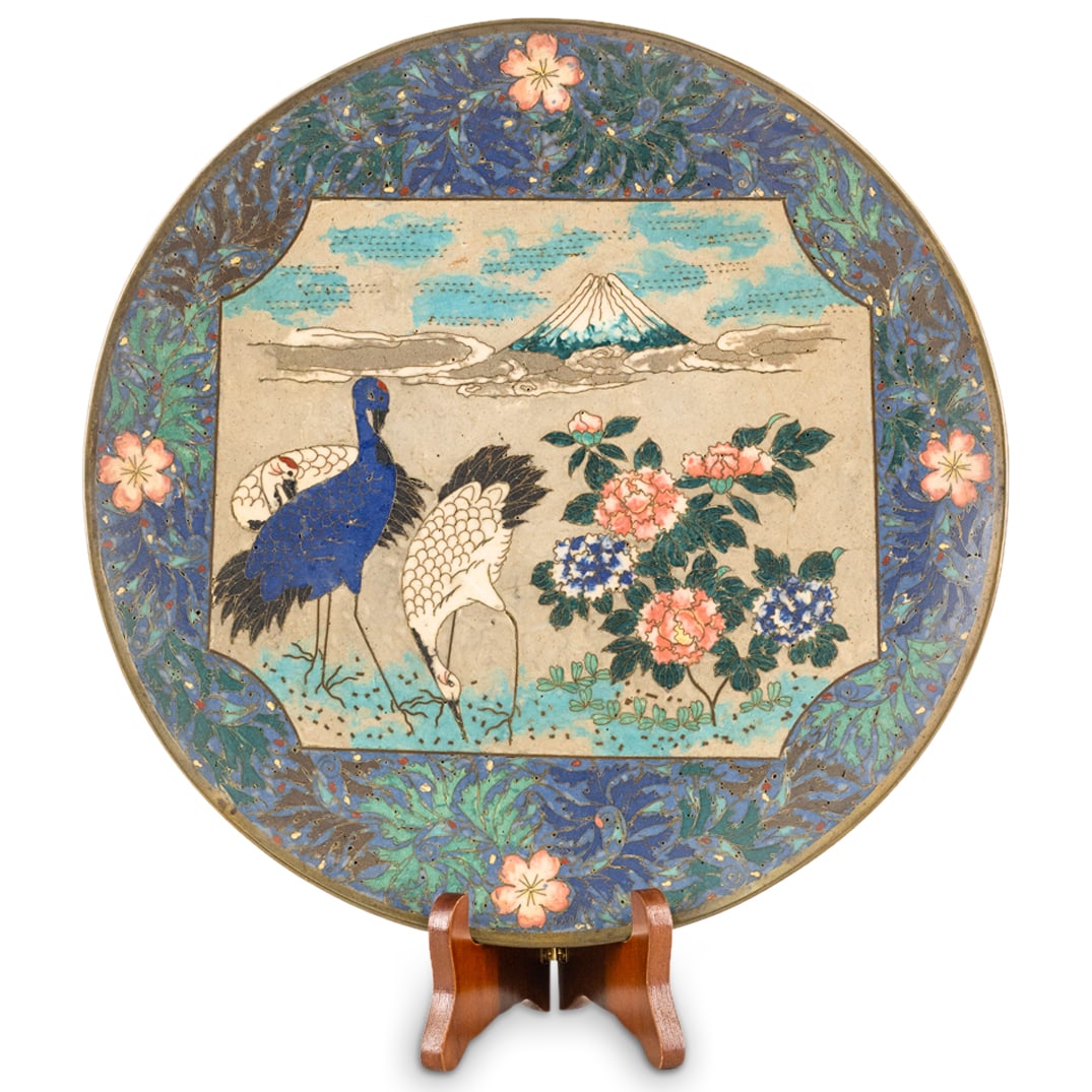 Antique Japanese Cloisonne Enamel Charger (1 of 6)