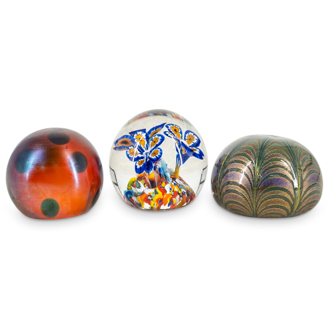 (3Pc) Art Glass Paperweights (1 of 6)