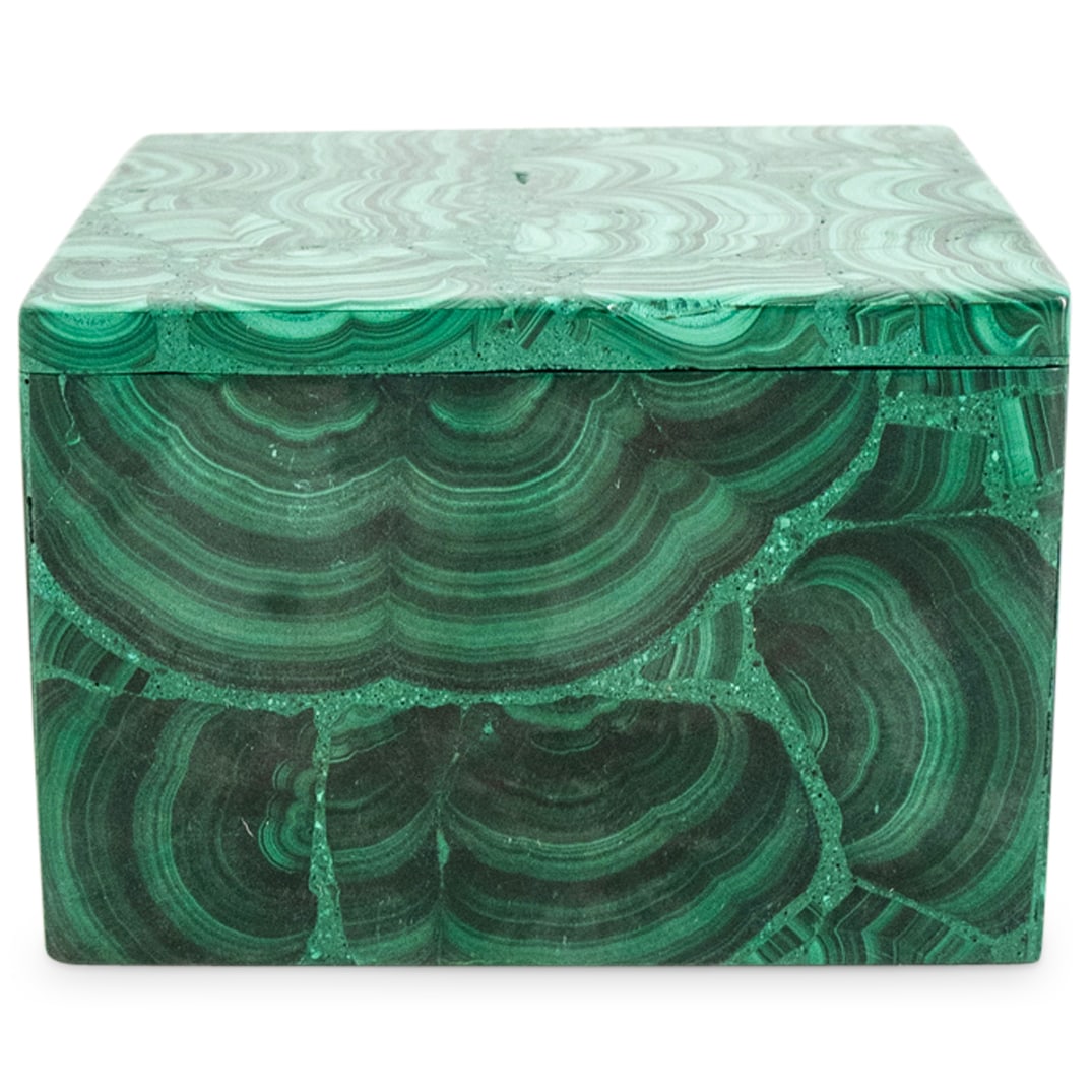 Vintage Lidded Malachite Box (1 of 3)