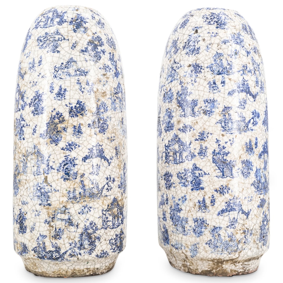 19th Cent. Chinese Crackle Glazed Ceramic Vases (1 of 4)