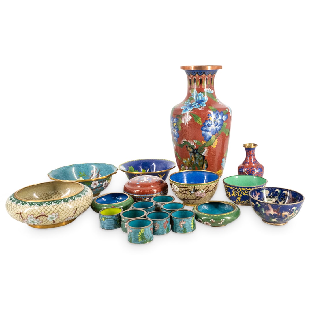 (19 Pc) Antique Sino Japanese Cloisonne Variety Lot (1 of 15)