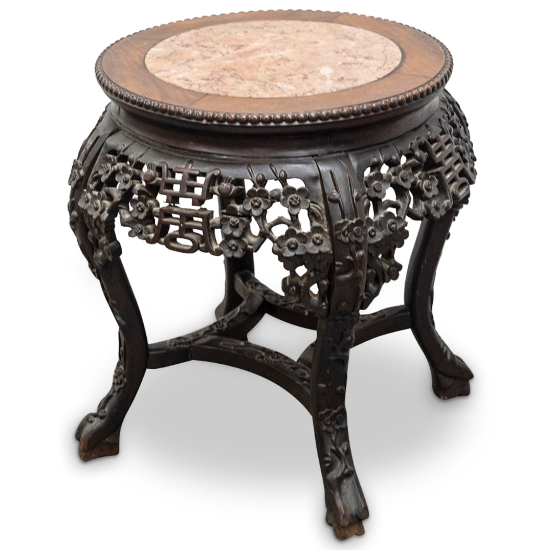 Antique Chinese Marble Top Stool (1 of 7)