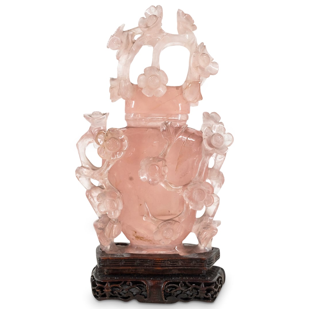 Chinese Rose Quartz Floral Perfume Bottle (1 of 4)