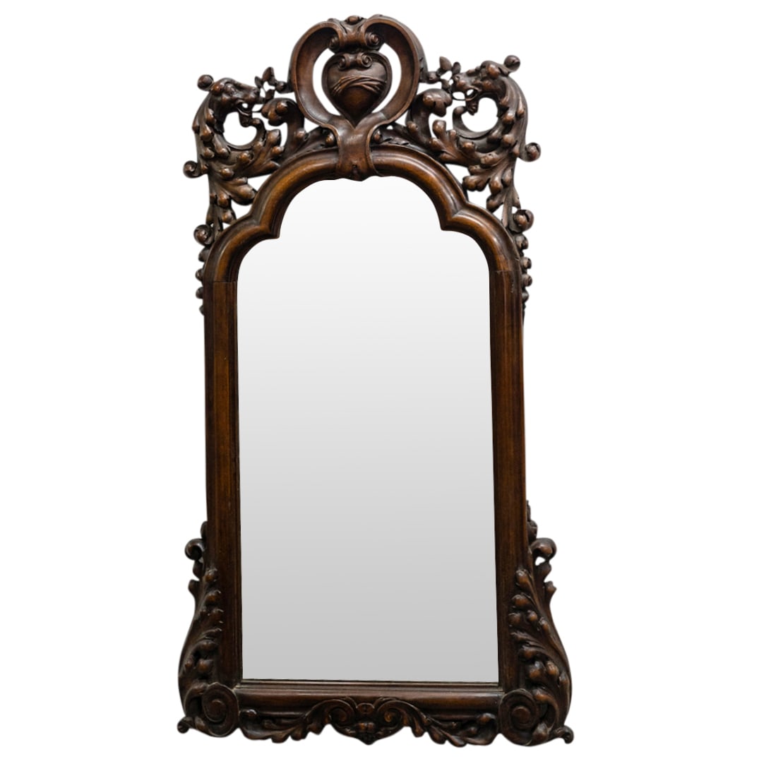 Antique Carved Wood Framed Mirror (1 of 5)
