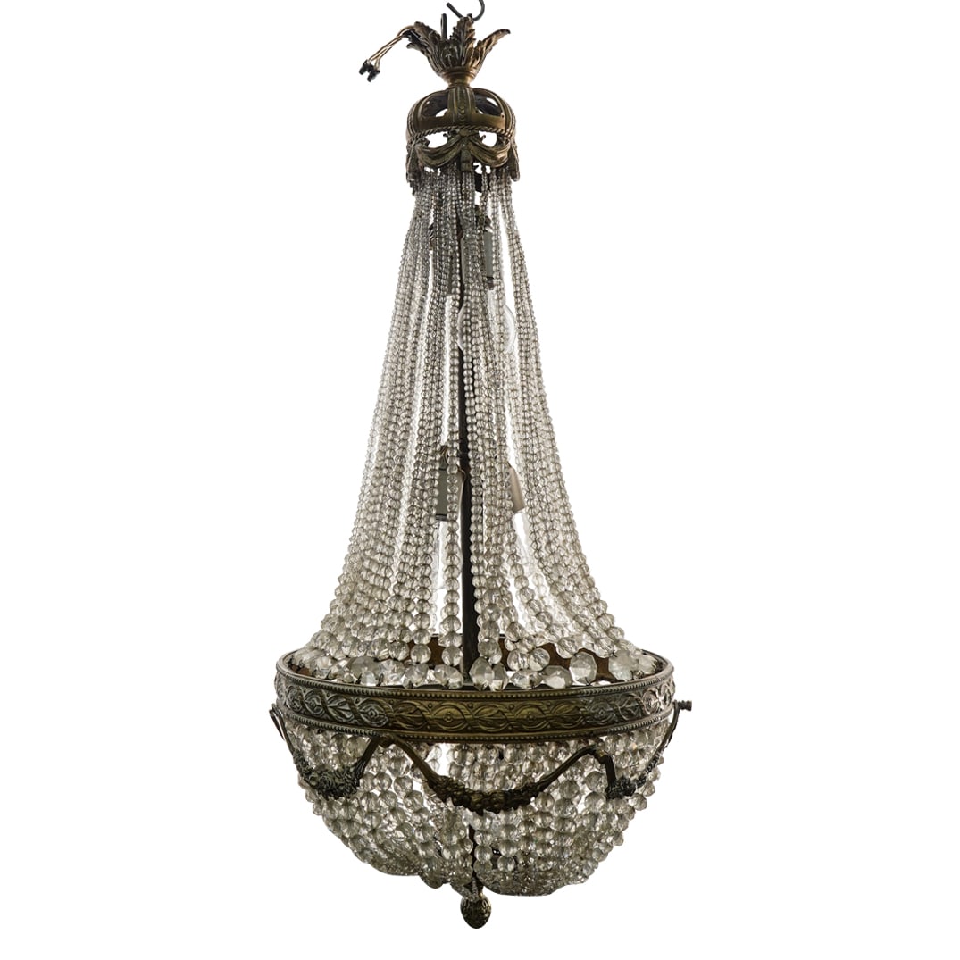 Antique Bronze and Crystal Chandelier (1 of 5)