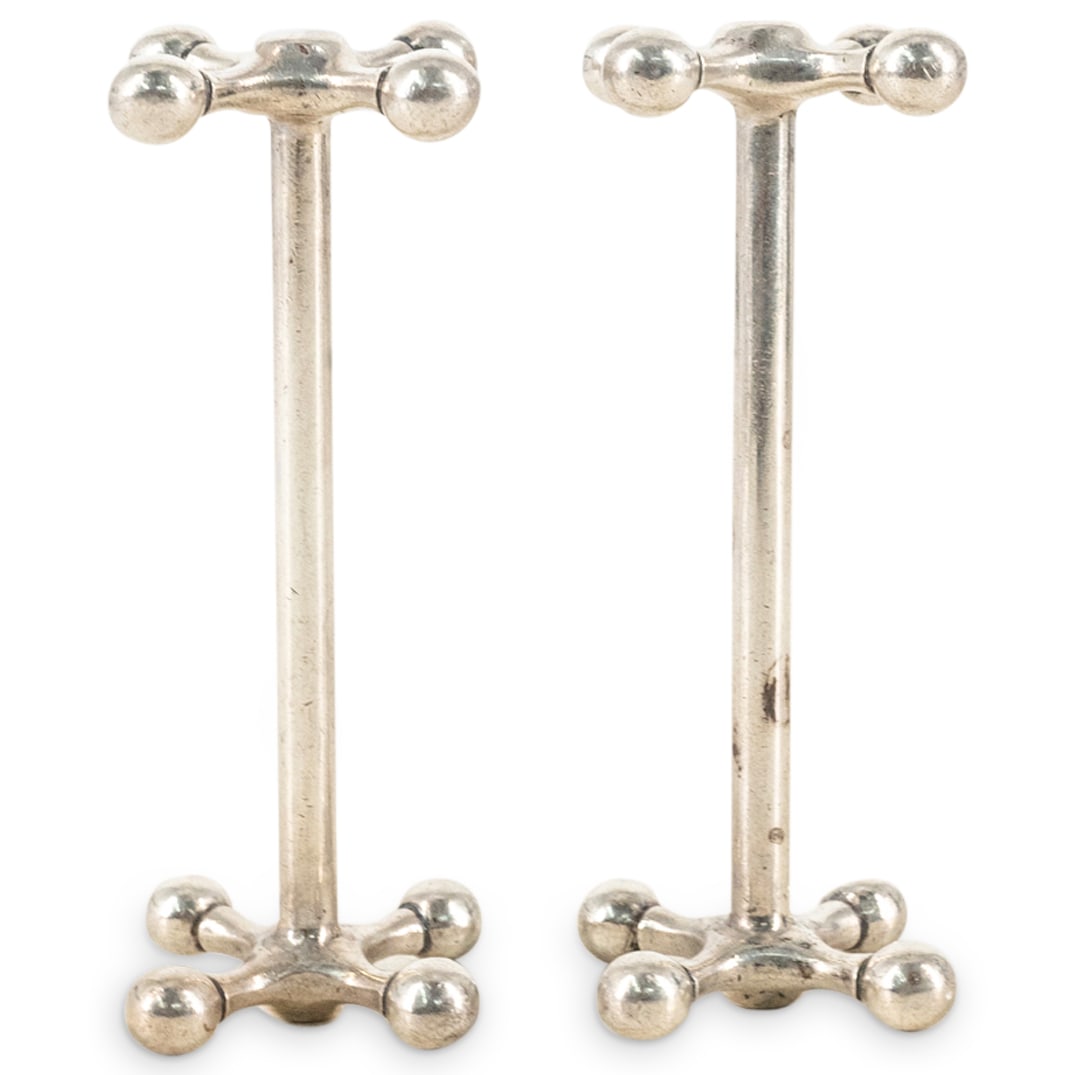 (2 Pc) English 1925 Sheffield Sterling Silver Cutlery Rests (1 of 4)