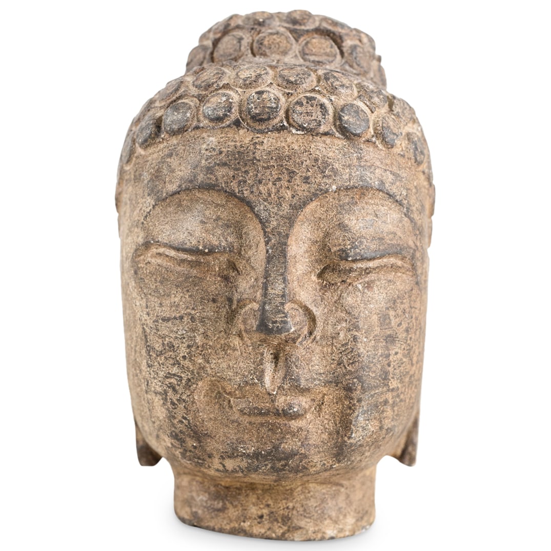Antique Chinese Carved Stone Buddha Head (1 of 4)